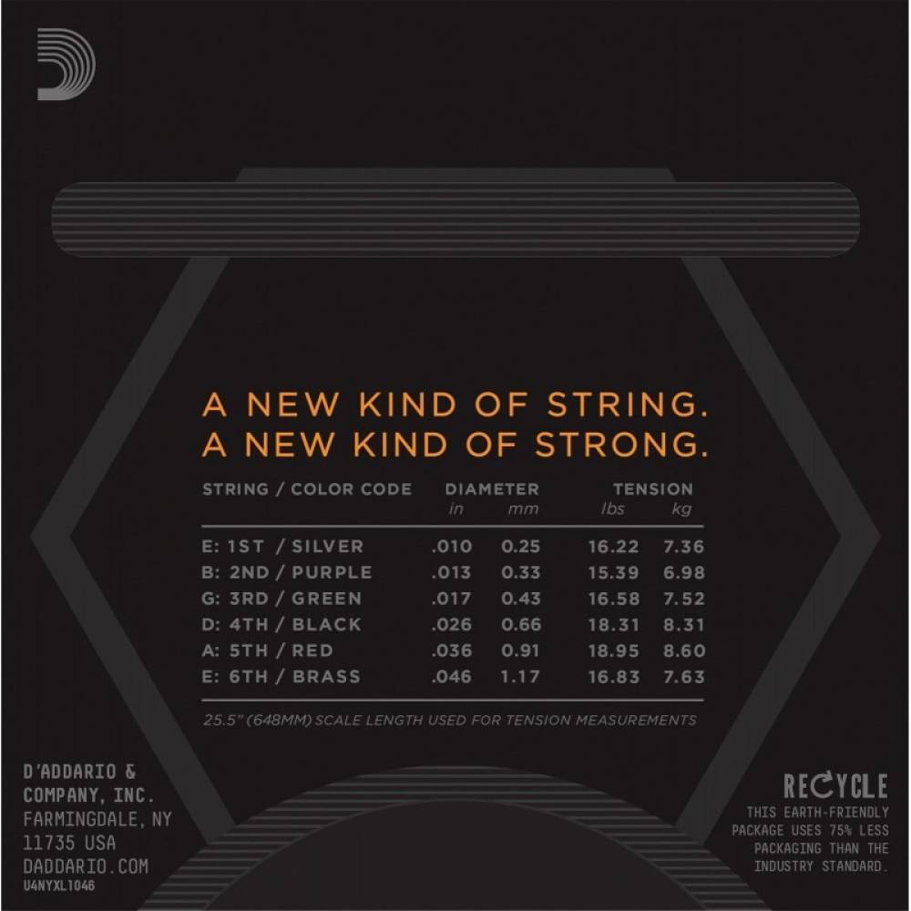 Струни для електрогітари D'Addario NYXL1046 Nickel Wound Regular Light 10/46