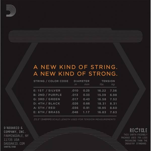 Струни для електрогітари D'Addario NYXL1046 Nickel Wound Regular Light 10/46