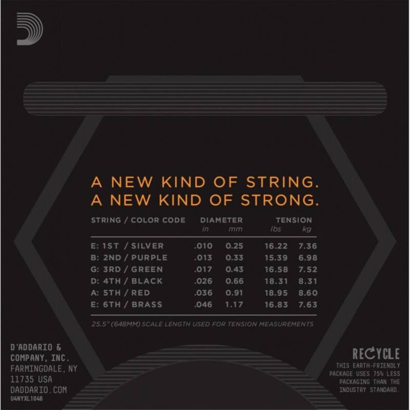 Струны для электрогитары D'Addario NYXL1046 Nickel Wound Regular Light 10/46