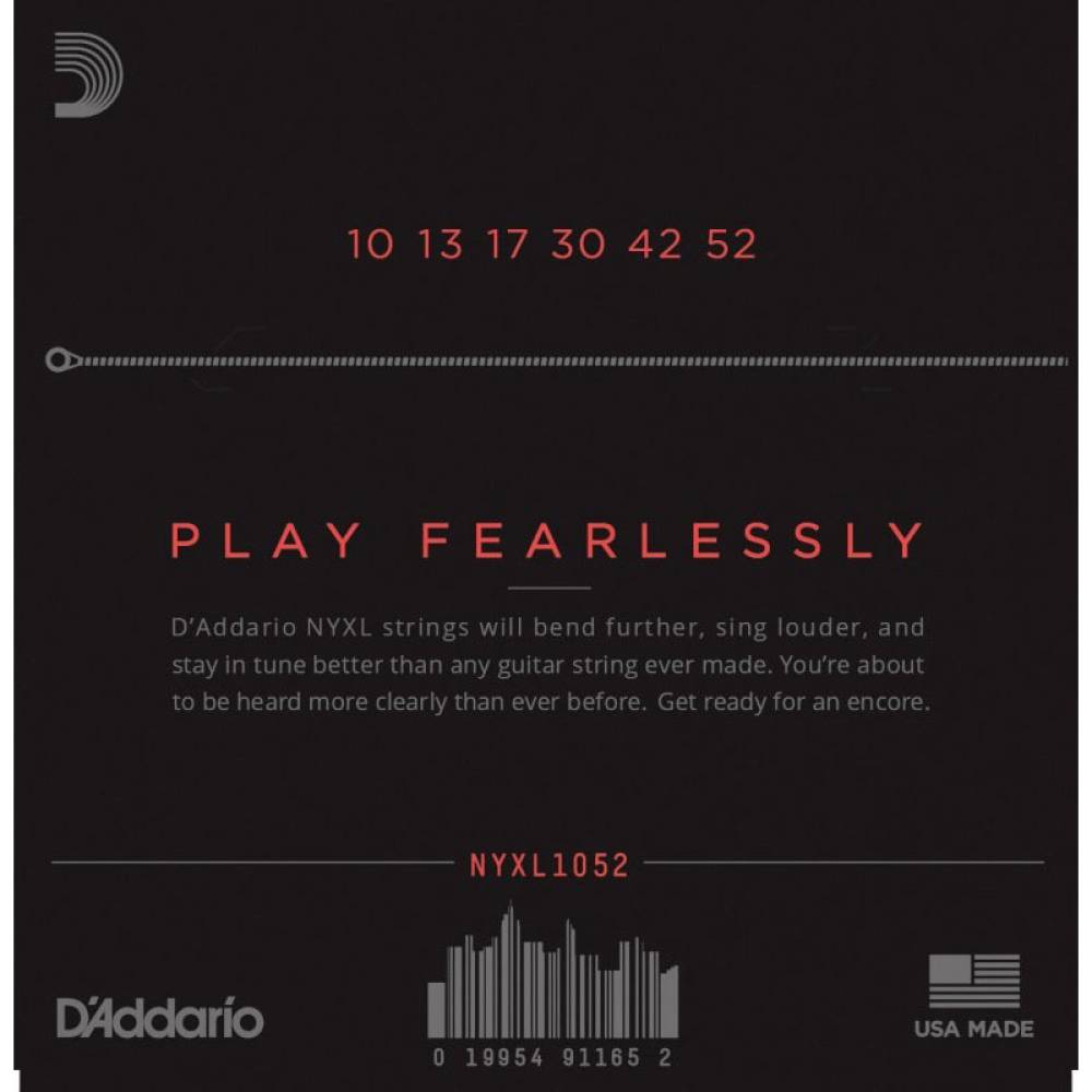 Струны для электрогитары D'Addario NYXL1052 Nickel Wound Light Top / Heavy Bottom 10/52