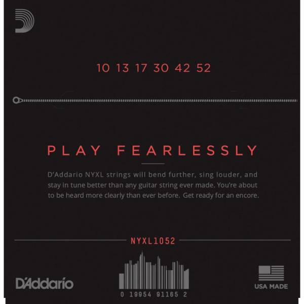 Струны для электрогитары D'Addario NYXL1052 Nickel Wound Light Top / Heavy Bottom 10/52