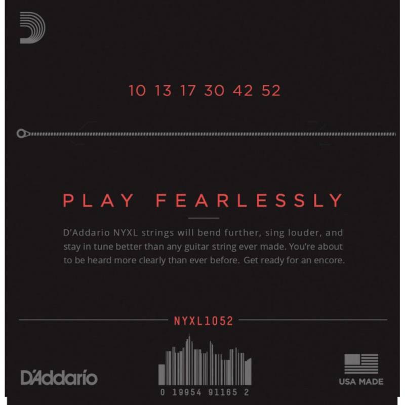 Струни для електрогітари D'Addario NYXL1052 Nickel Wound Light Top / Heavy Bottom 10/52