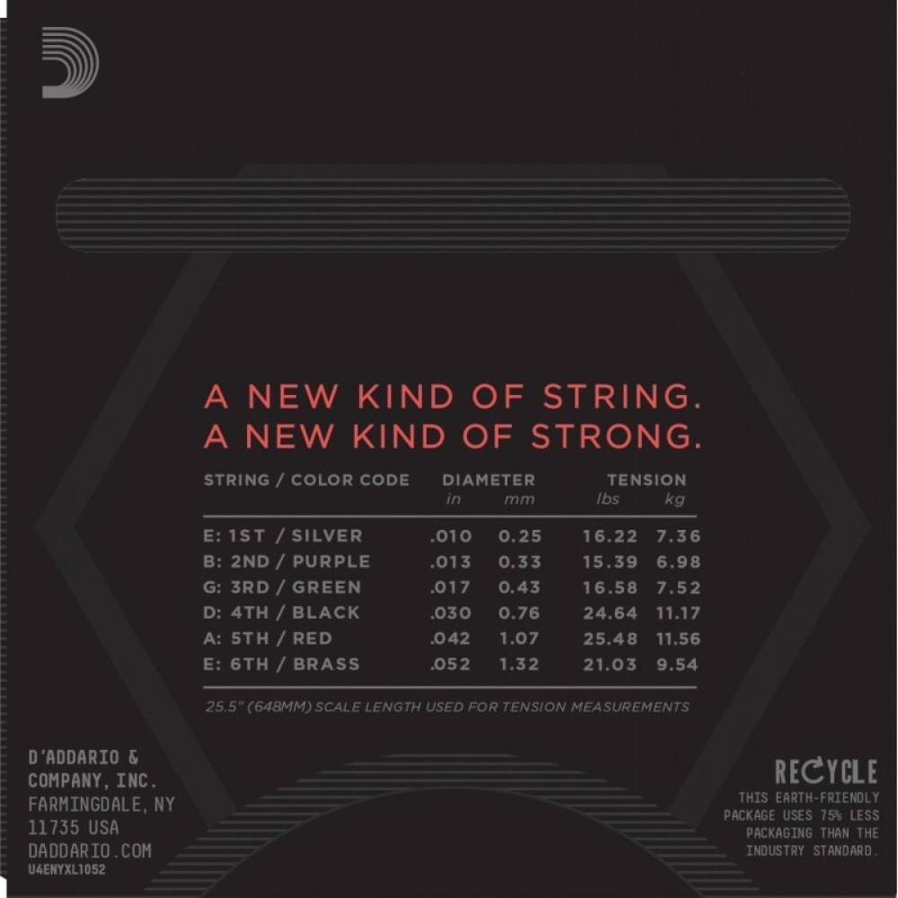 Струны для электрогитары D'Addario NYXL1052 Nickel Wound Light Top / Heavy Bottom 10/52