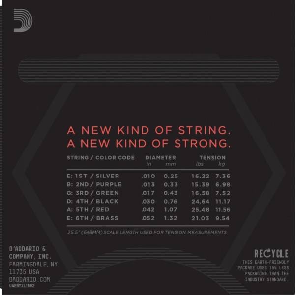 Струны для электрогитары D'Addario NYXL1052 Nickel Wound Light Top / Heavy Bottom 10/52