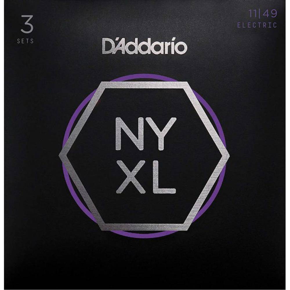 Струни для електрогітари 3 Sets D'Addario NYXL1149-3P Nickel Wound Medium 11/49
