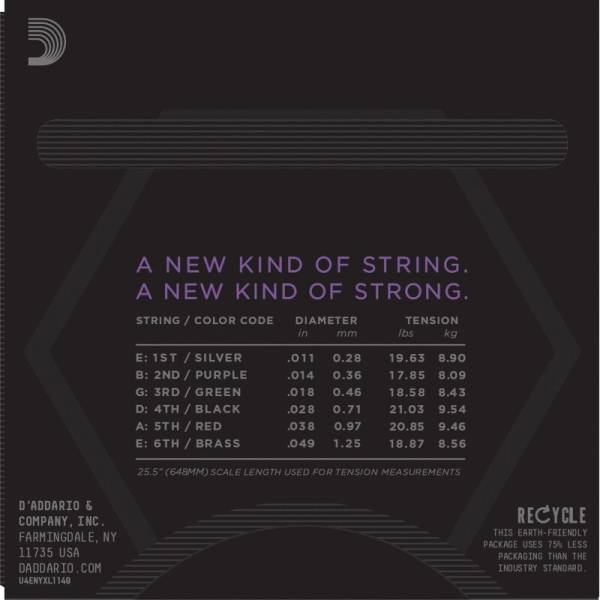 Струни для електрогітари D'Addario NYXL1149 Nickel Wound Medium 11/49