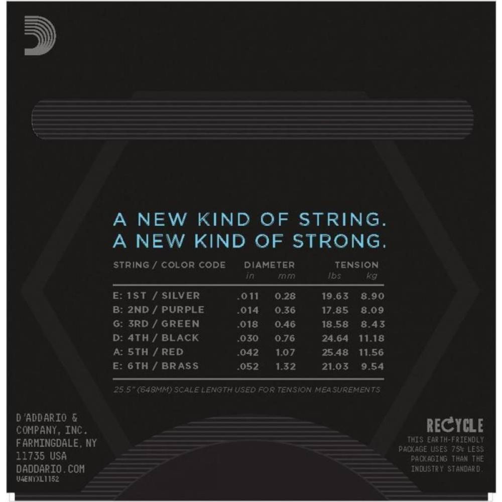 Струни для електрогітари D'Addario NYXL1152 Medium Top / Heavy Bottom 11/52