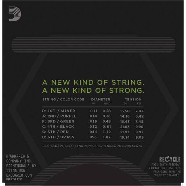Струни для електрогітари D'Addario NYXL1156 Medium Top / Extra Heavy Bottom 11/56