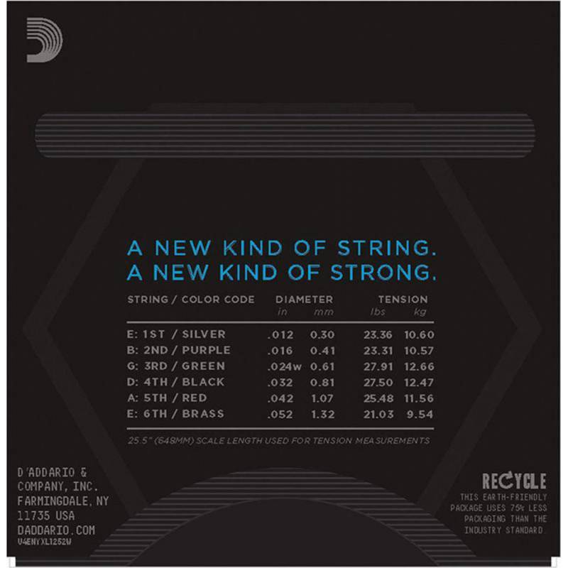 Струны для электрогитары D'Addario NYXL1252W Nickel Wound 3rd Light 12/52