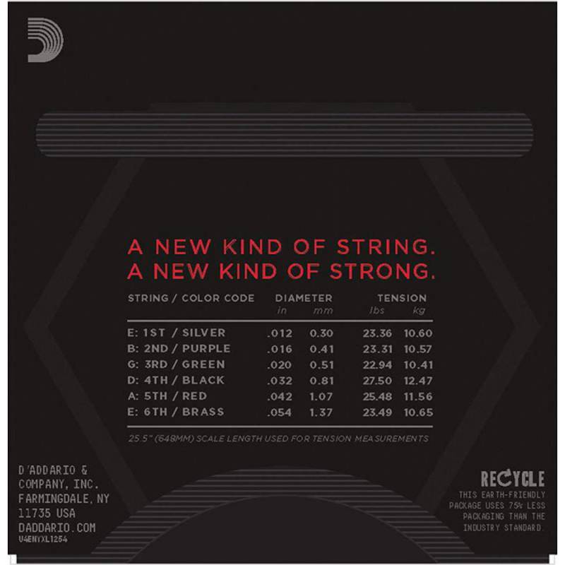 Струны для электрогитары D'Addario NYXL1254 Nickel Wound Heavy 12/54