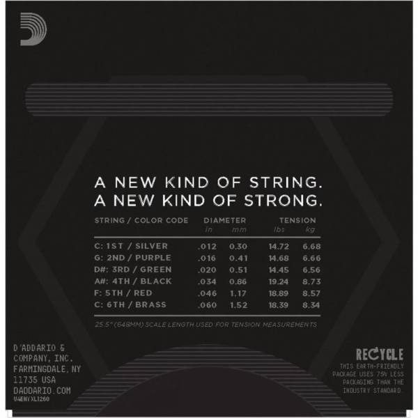 Струни для електрогітари D'Addario NYXL1260 Extra Heavy 12/60