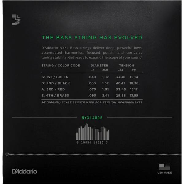 Струны для бас-гитары D'Addario NYXL4095 Long Scale Super Light 40/95