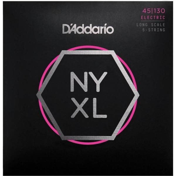 Струни для бас-гітари D'Addario NYXL45130 Nickel Wound Regular Light 5 Strings 45/130