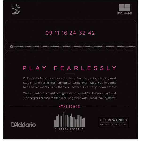 Струни для електрогітари D'Addario NYXLS0942 Double Ball End Steinberger Nickel Wound Super Light 9/42