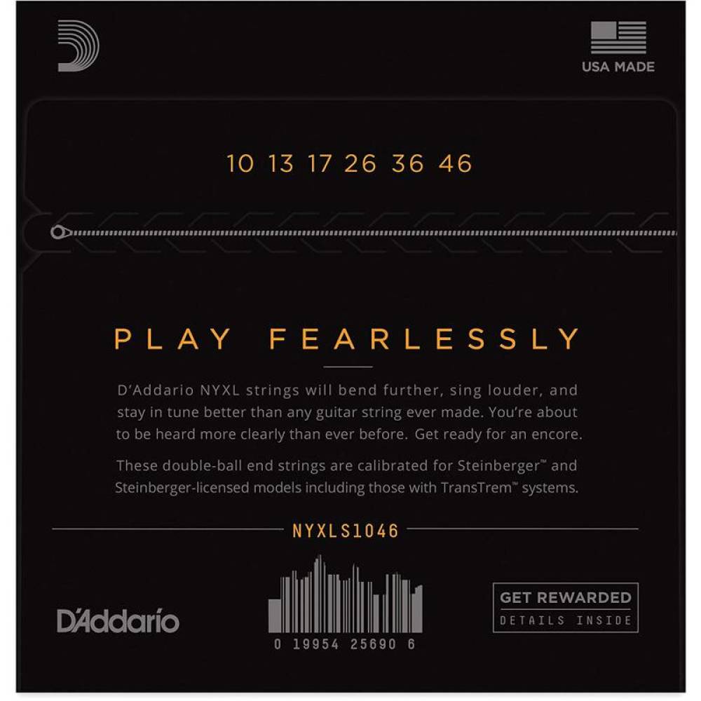 Струни для електрогітари D'Addario NYXLS1046 Double Ball End Steinberger Nickel Wound Regular Light 10/46 Струни для електрогітари D'Addario NYXLS1046 Double Ball End Steinberger Nickel Wound Regular Light 10/46