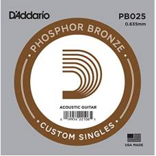 Струна D'Addario PB025 Phosphor Bronze .025