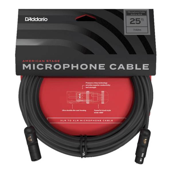 Мікрофонний кабель D'Addario PW-AMSM-25 American Stage Series Microphone Cable 7.62m (25ft) 