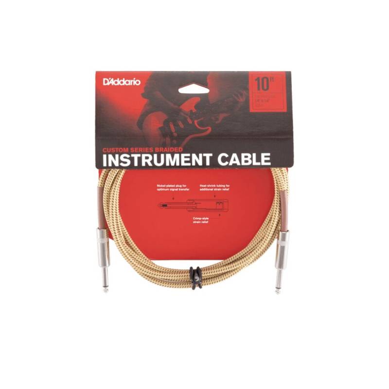 Інструментальний кабель D'ADDARIO PW-BG-10TW Custom Series Braided Instrument Cable - Tweed (3m)
