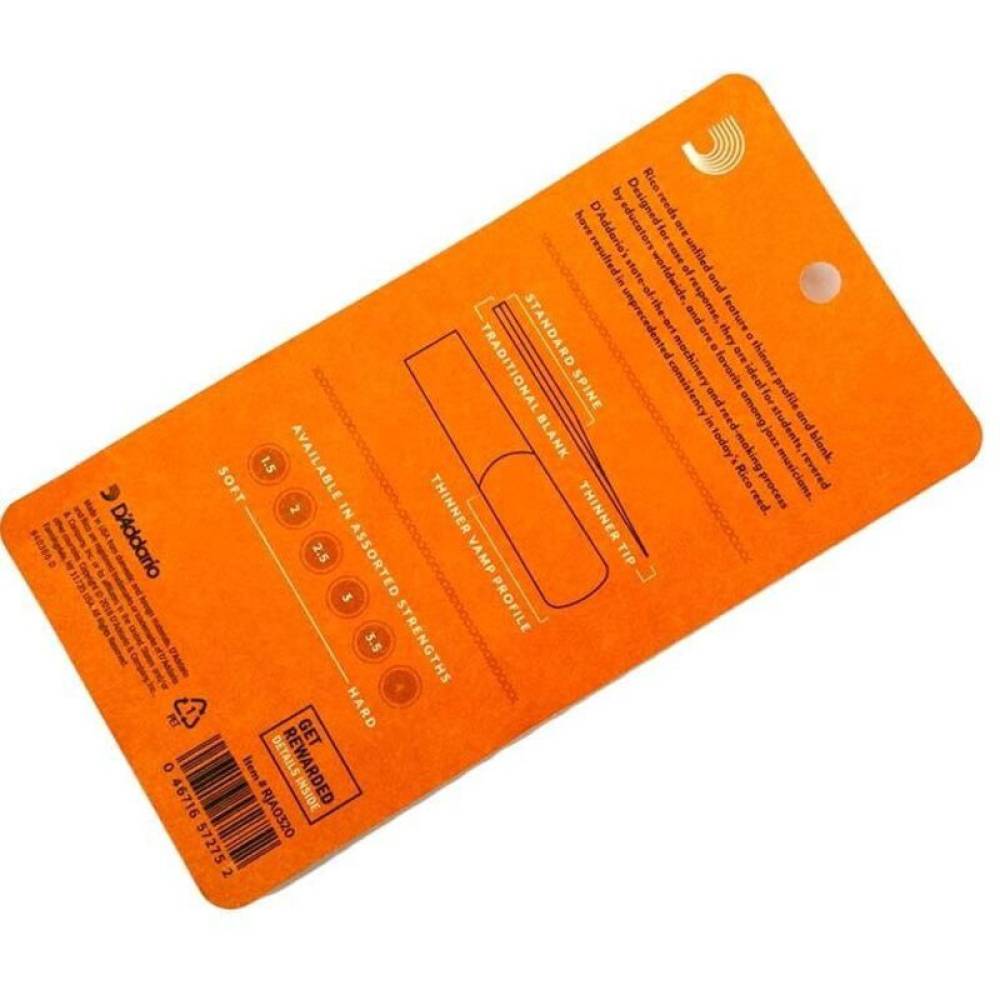 Тростини для саксофона альт D'Addario Rico RJA0320 - Alto Sax #2.0 - 3-Pack (3 шт.)