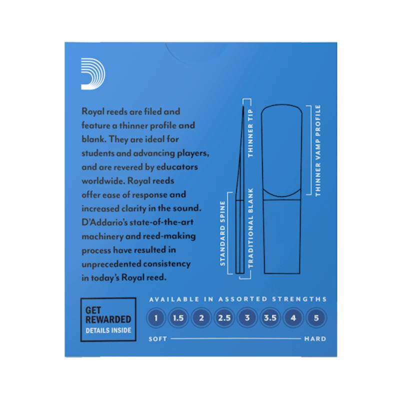 Тростини для саксофона альт D'Addario Royal RJB1020 - Alto Sax #2.0 - 10-Pack (10 шт.)