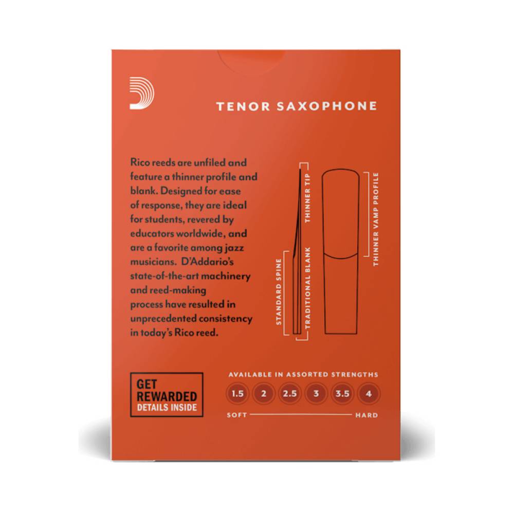 Тростини для саксофона тенор D'Addario Rico RKA1030 - Tenor Sax #3.0 - 10-Pack (10 шт.)