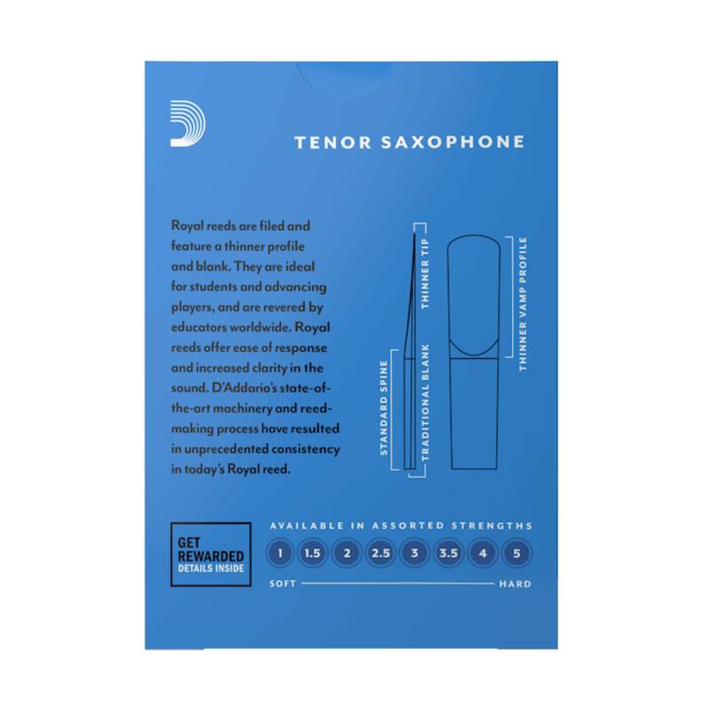 Тростина для саксофона тенор D'Addario Royal RKB0130 - Tenor Sax #3.0 - 1 шт. (1 шт.)