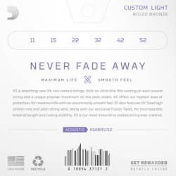 Струни для акустичної гітари D'Addario XSABR1152 80/20 Bronze Custom Light 11/52