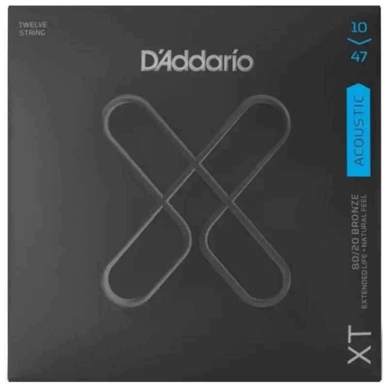 Струни для акустичної гітари D'Addario XTABR1047-12 XT 80/20 Bronze Extra Light 10/47