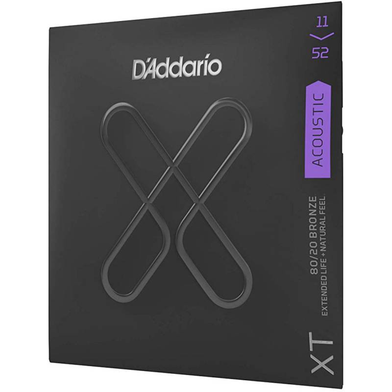 Струны для акустической гитары D'Addario XTABR1152 XT 80/20 Bronze Custom Light 11/52