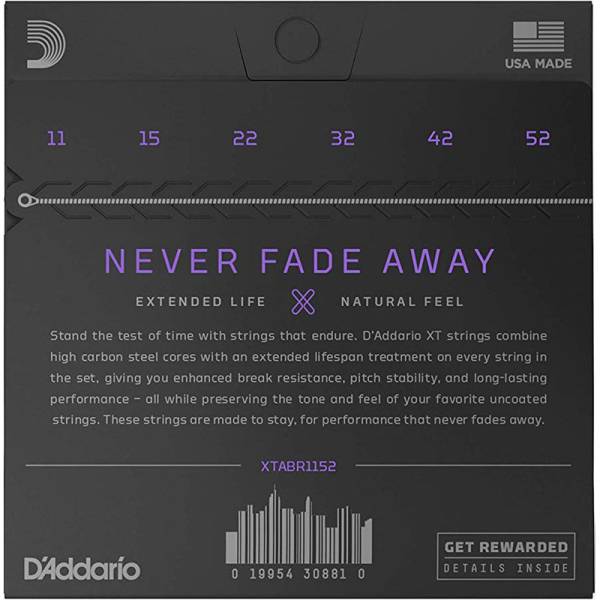 Струни для акустичної гітари D'Addario XTABR1152 XT 80/20 Bronze Custom Light 11/52