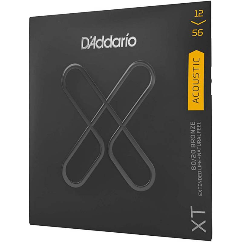 Струни для акустичної гітари D'Addario XTABR1256 XT 80/20 Bronze Light Top/Medium Bottom 12/56