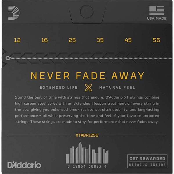 Струны для акустической гитары D'Addario XTABR1256 XT 80/20 Bronze Light Top/Medium Bottom 12/56