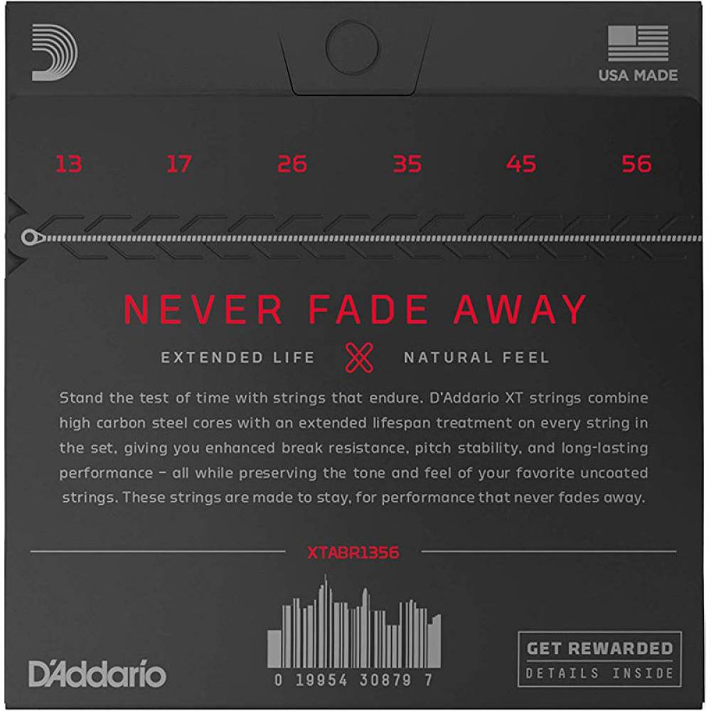 Струны для акустической гитары D'Addario XTABR1356 XT 80/20 Bronze Medium 13/56