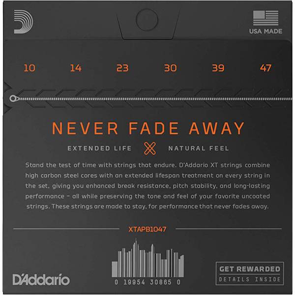 Струни для акустичної гітари D'Addario XTAPB1047 XT Phosphor Bronze Extra Light 10/47