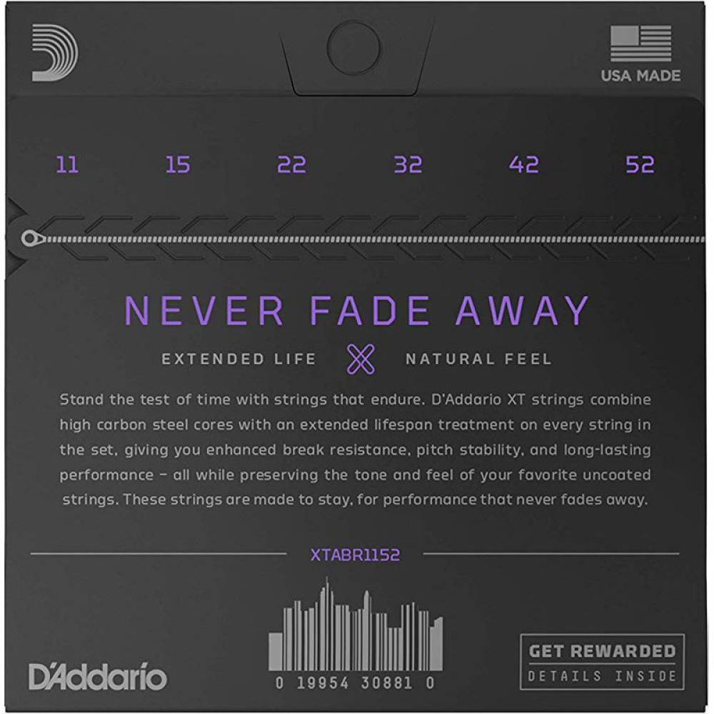 Струни для акустичної гітари D'Addario XTAPB1152 XT Phosphor Bronze Custom Light 11/52