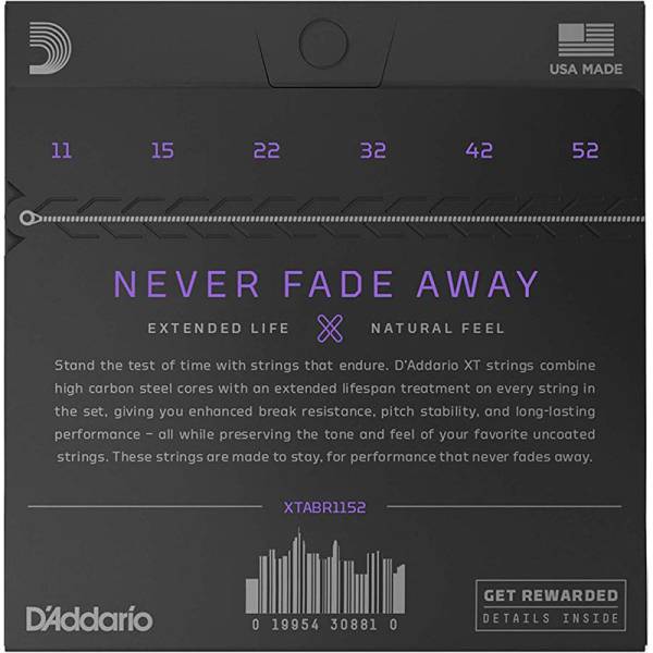 Струни для акустичної гітари D'Addario XTAPB1152 XT Phosphor Bronze Custom Light 11/52