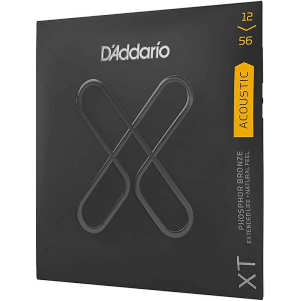 Струны для акустической гитары D'Addario XTAPB1256 XT Phosphor Bronze Light Top/Medium Bottom 12/56