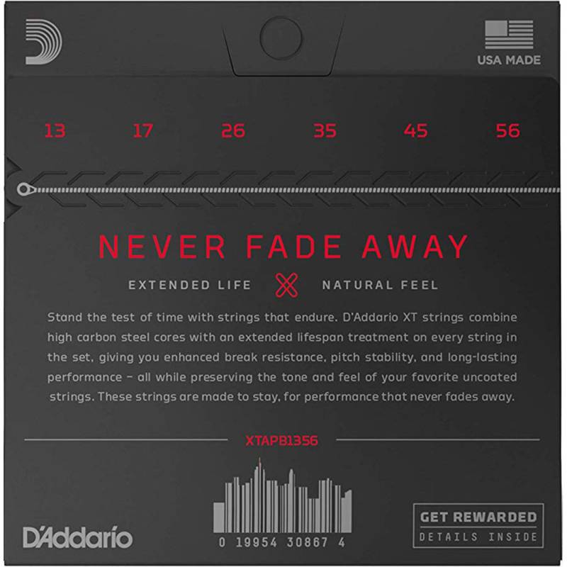 Струны для акустической гитары D'Addario XTAPB1356 XT Phosphor Bronze Medium 13/56