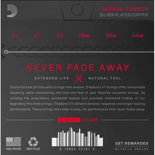Струны для классической гитары D'Addario XTC45FF XT Dynacore Classical Normal Tension
