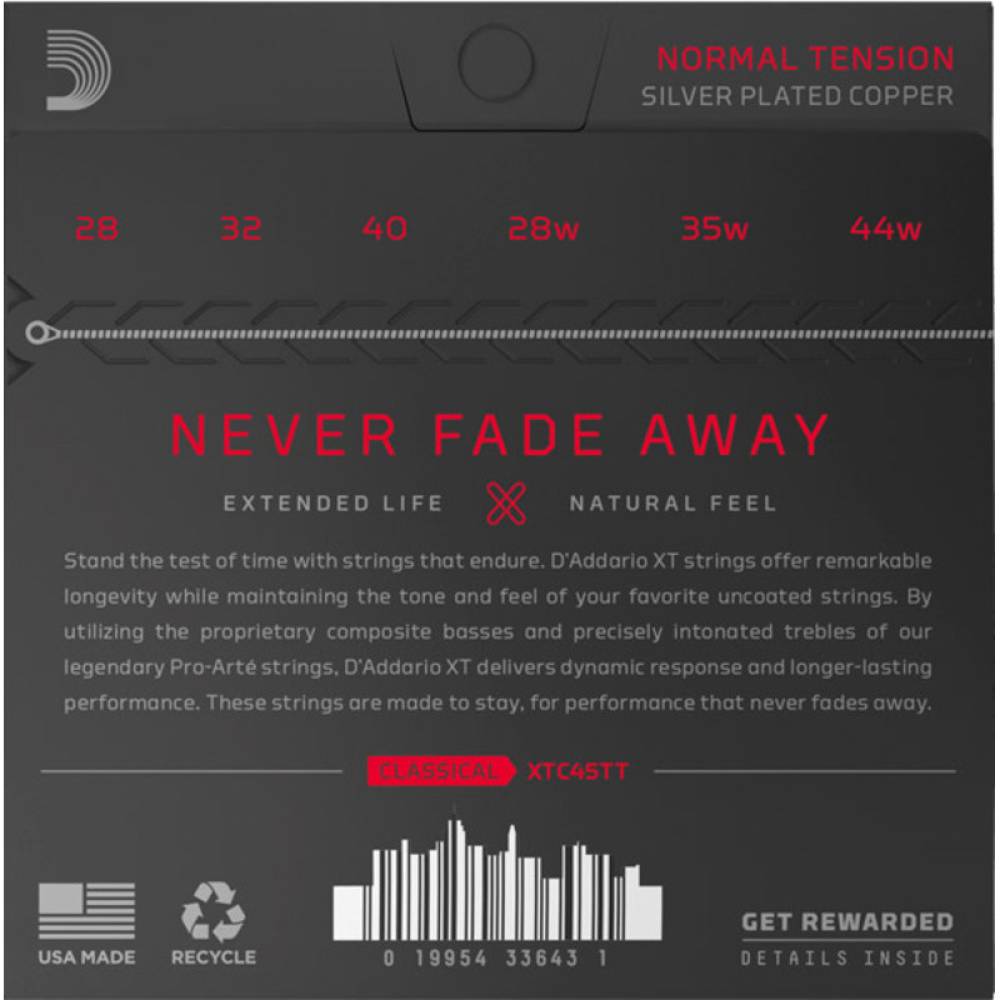 Струны для классической гитары D'Addario XTC45TT XT Dynacore Titanium Classical Normal Tension