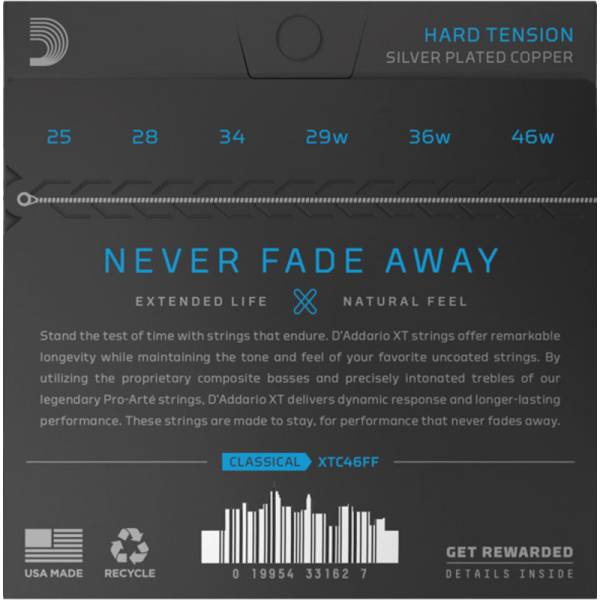 Струни для класичної гітари D'Addario XTC46FF XT Dynacore Classical Hard Tension