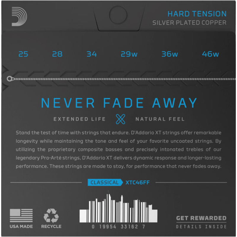 Струны для классической гитары D'Addario XTC46FF XT Dynacore Classical Hard Tension