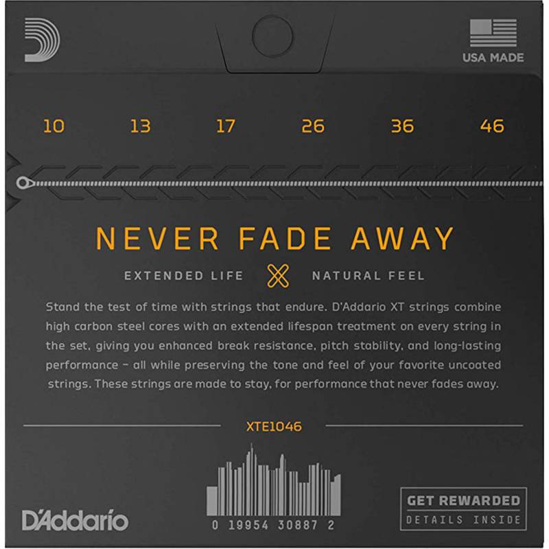 Струны для электрогитары D'Addario XTE1046 XT Regular Light 10/46