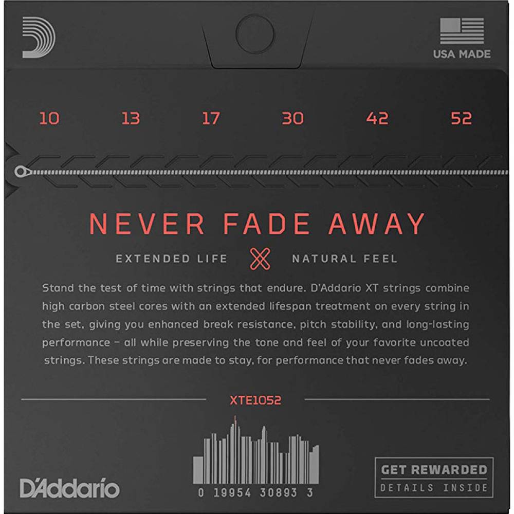 Струни для електрогітари D'Addario XTE1052 XT Light Top / Heavy Bottom 10/52