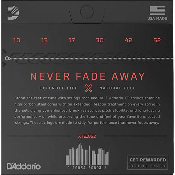 Струни для електрогітари D'Addario XTE1052 XT Light Top / Heavy Bottom 10/52
