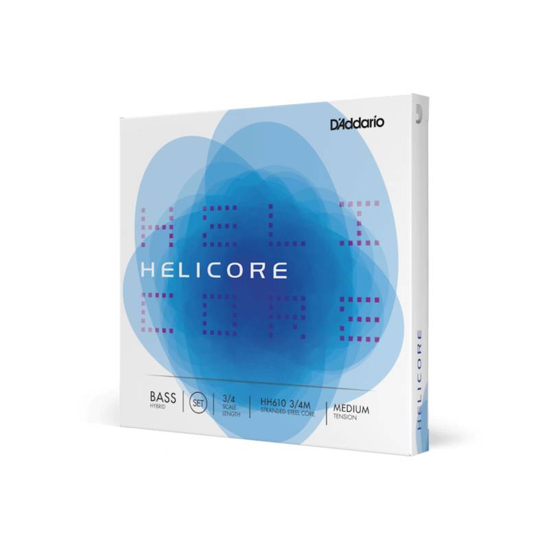 Струни для контрабаса D'Addario HELICORE HYBRID BASS STRING SET 3/4 Scale Medium Tension