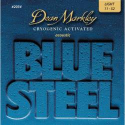 Струни для акустичної гітари Dean Markley 2034 Blue Steel Light 11/52