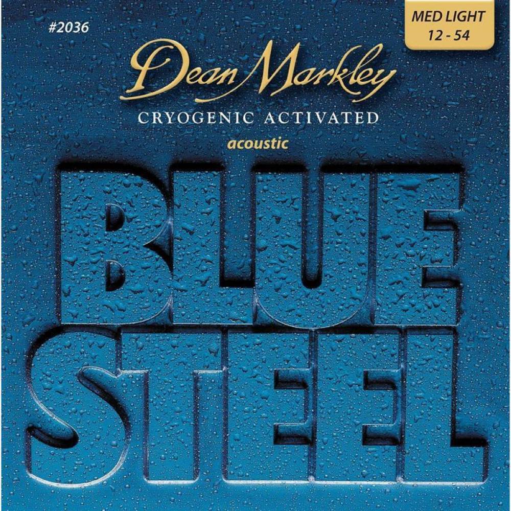 Струны для акустической гитары Dean Markley 2036 Blue Steel Medium Light 12/54