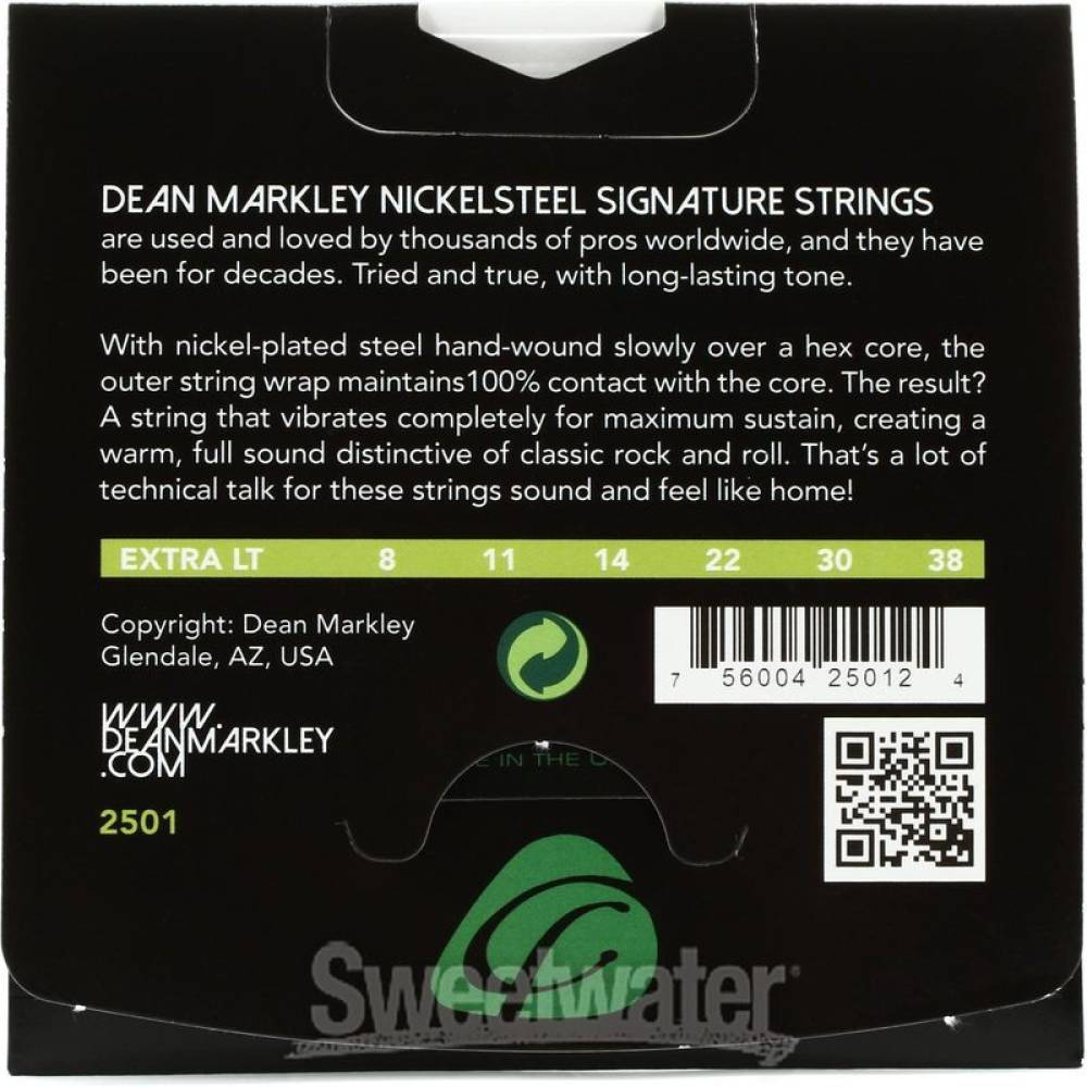 Струни для електрогітари Dean Markley DMS2501 Nickel Steel Stings Extra Light 8/38