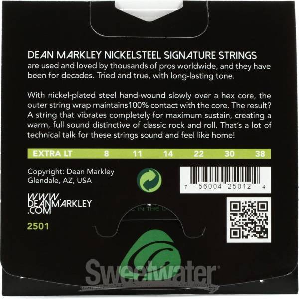 Струни для електрогітари Dean Markley DMS2501 Nickel Steel Stings Extra Light 8/38